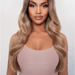 Golden blonde front lace wig