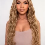 Golden lace wave front wig
